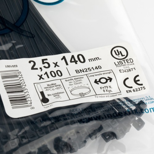 BN-AM [CP] Bridas de nylon colores. Amarilla