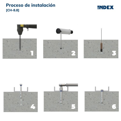CH-8.8 [CP] Anclaje camisa antigiro para cargas medias. Tornillo hexagonal 8.8. Homologado ETE Opt.7