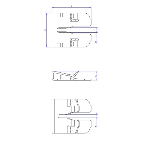 CL-TT [CP] Conectores + Complementos para montaje de estructuras solares. Clip para cable de toma tierra sin tornillos