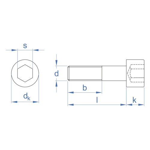DIN-912 [CV] Tornillo rosca métrica con cabeza Allen 8.8. Zincado