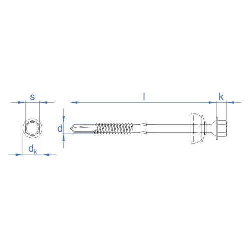 FIBR [CP] Tornillo autotaladrante para fibrocemento, montado con arandela paraguas