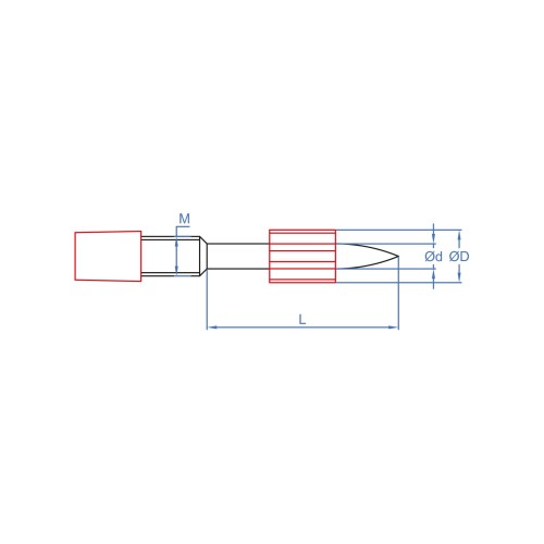 FP-CR 08 M6 [CP] Clavos para pistola FP08 a pólvora. Estándar con rosca M6 x 8 para instalación de abrazaderas