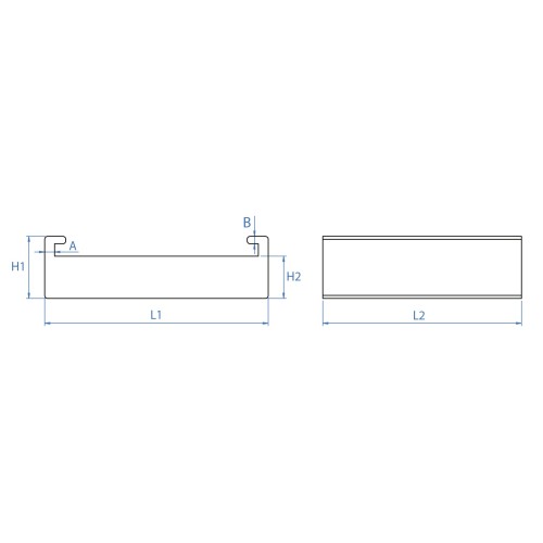 GM-N [CP] Grapas y galgas para montaje de placas. Galga de aluminio para marco. Negra