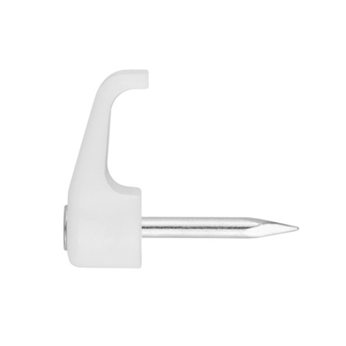 GR-NY BL [CP] Fijaciones para cables. Grapilla de nylon con clavo de acero zincado. Blanca