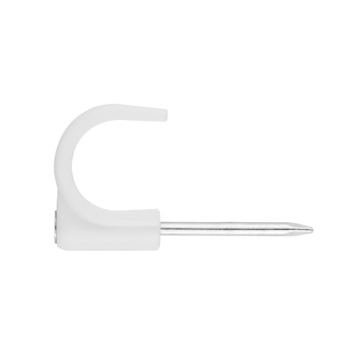 GR-NY BL [CP] Fijaciones para cables. Grapilla de nylon con clavo de acero zincado. Blanca