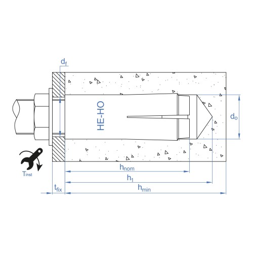 HE-HO [CP] Anclaje hembra con cono interior para grandes cargas. Zincado. Homologado ETE Opt.7 y para aplicaciones no estructurales