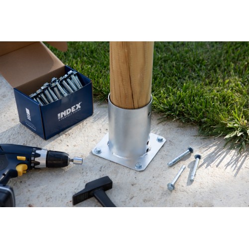 AP-SR [CP] Anclajes para postes. Soporte para poste de cercado de madera redondo