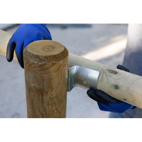 AP-TJ [CP] Anclajes para postes. Abrazadera Tejana para Unión de postes de madera verticales y horizontales