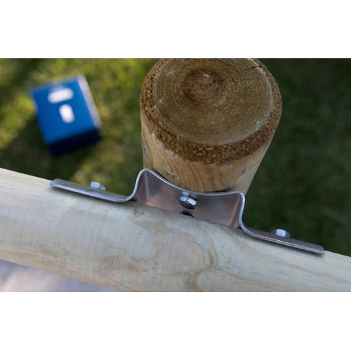 AP-TJ [CP] Anclajes para postes. Abrazadera Tejana para Unión de postes de madera verticales y horizontales