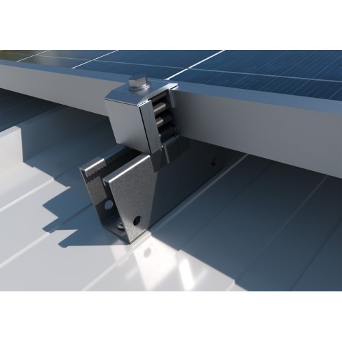 GP-VD [CP] Perfiles, uniones, guías y empalmes para estructura de apoyo. Guía perforada INDEXTRUT solar para fijación en valle discontinua. Acero Atlantis C4-M
