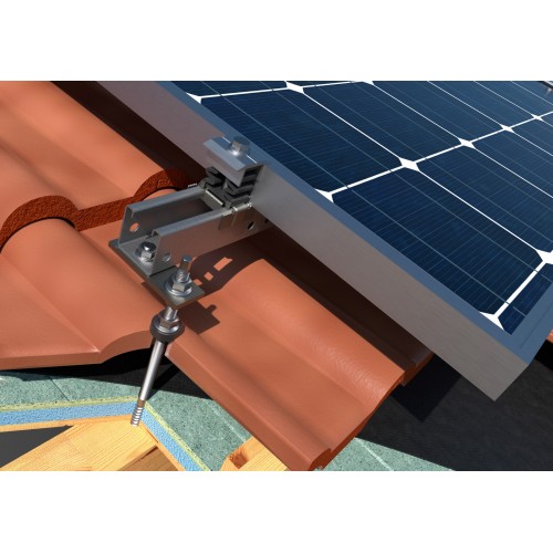 KFS-AU [CP] Accesorios regulables para la instalación de placas solares. Kit tornillo autorroscante. Inoxidable A2