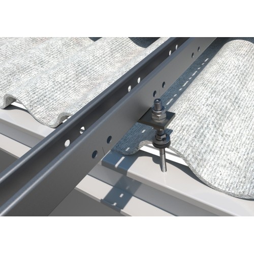 PMO [CP] Accesorios regulables para la instalación de placas solares. Placa para tornillo doble rosca. Inoxidable A2