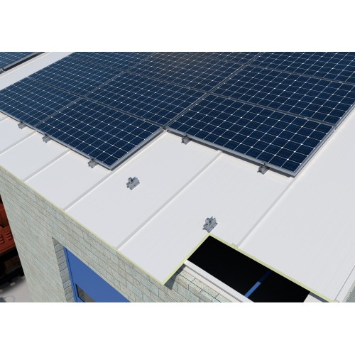 PSA-AV [CP] Perfiles, uniones, guías y empalmes para estructura de apoyo. Perfil de aluminio con alas para fijación directa discontinua en valle