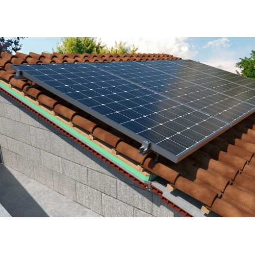 KC-PSC [CP] Kits para instalaciones solares coplanares. Coplanar con perfil de aluminio PSE-C. Fijación ensamblada lateral
