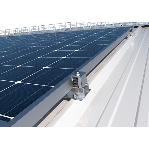 KC-PSD [CP] Kits para instalaciones solares coplanares. Coplanar con perfil con alas de aluminio (PSA-A). Fijación directa formato de perfil discontinuo