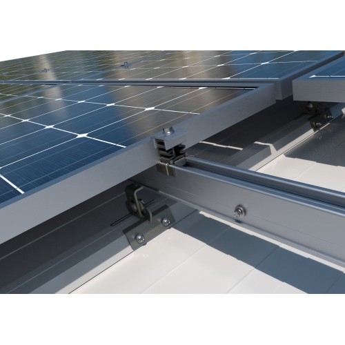 STR [CP] Accesorios regulables para la instalación de placas solares. Soporte regulable para perfil trapezoidal. Inoxidable A2