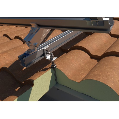 KT-PSC [CP] Kits para instalaciones solares triangulares. Triangular con perfil de aluminio PSE-C. Fijación ensamblada