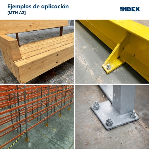 MTH-A2 [CP] Anclaje macho para cargas altas en hormigón no fisurado. Homologado ETE Opt.7. Eje inoxidable A2. Clip inoxidable A2
