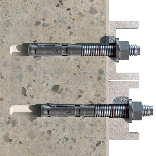 MTH-A2 [CP] Anclaje macho para cargas altas en hormigón no fisurado. Homologado ETE Opt.7. Eje inoxidable A2. Clip inoxidable A2