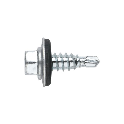 [CP DIN-7504-K RE + ARVUL] Tornillo autotaladrante de punta reducida y cabeza hexagonal de 8 mm. Tornillo con arandela vulcanizada de acero-EPDM