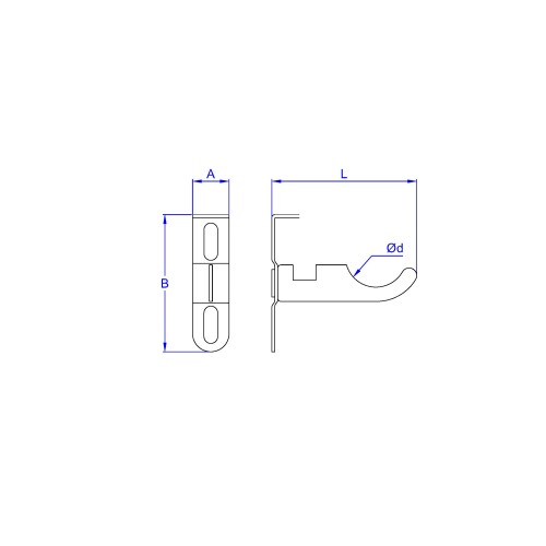 RA-FRE [CP] Soportes para radiadores de aluminio. Soporte ferroli recto. 2 PCS x KIT