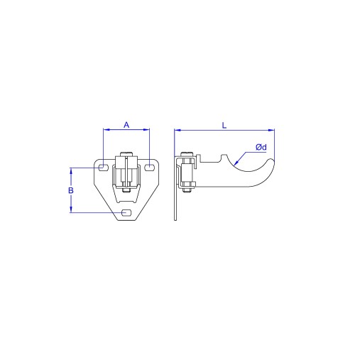 RA-TRG [CP] Soportes para radiadores de aluminio. Soporte triangular regulable con goma antivibraciones. 2 PCS x KIT