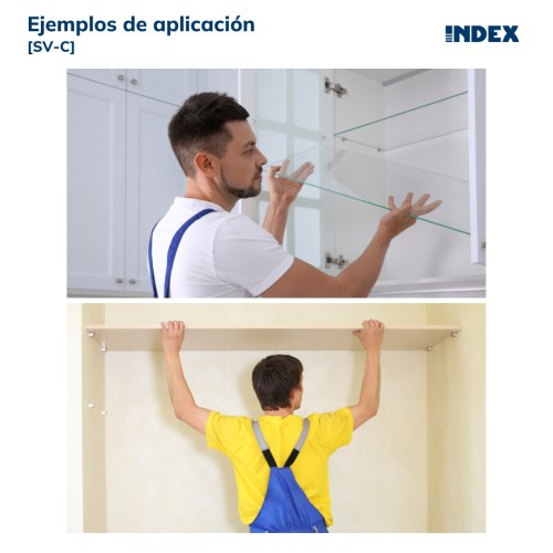 SV-C [CP] Puntas clavado. Soporte vitrina cuadrado 2 puntas