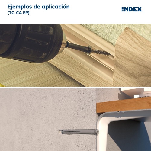 TC-CA [CP] Taco clavable de poliamida 6.6, premontado con tornillo rosca-arpón. Taco con cabeza avellanada