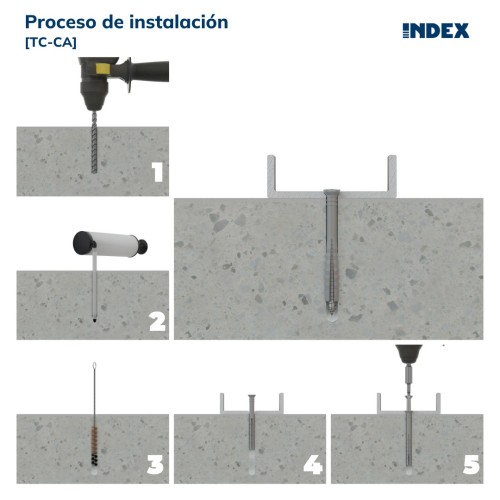 TC-CA [CP] Taco clavable de poliamida 6.6, premontado con tornillo rosca-arpón. Taco con cabeza avellanada