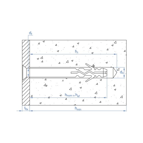 TC-2A [CP] Taco clavable poliamida 6.6. Taco de 2 alas con tornillo avellanado