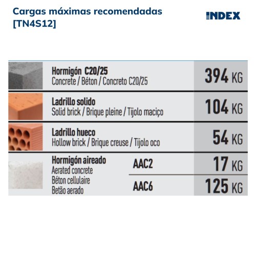 TN4S [CP] Taco de nylon anudable de 4 segmentos para todo tipo de materiales. Taco