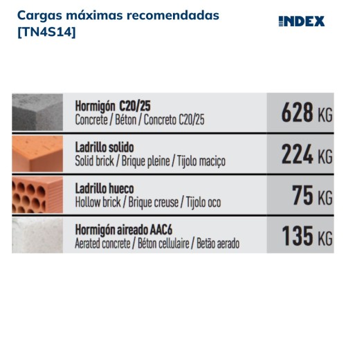 TN4S [CP] Taco de nylon anudable de 4 segmentos para todo tipo de materiales. Taco