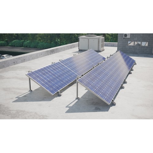 TPH-A [CP] Triángulos para instalación de placas solares. Triángulo horizontal abierto de aluminio premontado