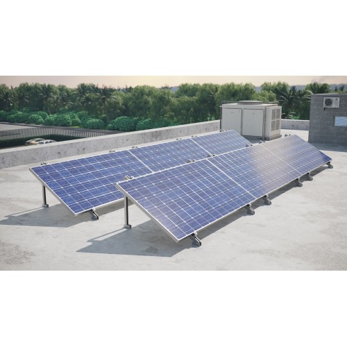 TPH-A [CP] Triángulos para instalación de placas solares. Triángulo horizontal abierto de aluminio premontado