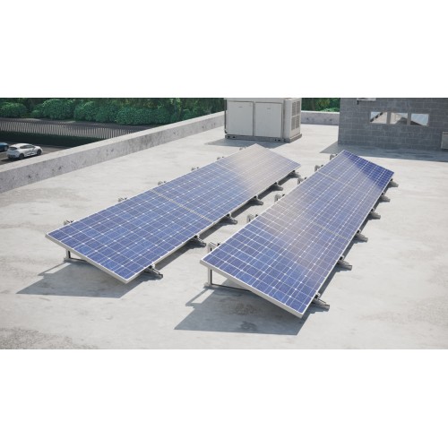 TPH-C [CP] Triángulos para instalación de placas solares. Triángulo horizontal cerrado de aluminio premontado