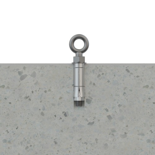 ZA-AR [CP] Anclaje de zamak para cargas medias-altas en materiales macizos o huecos. Argolla