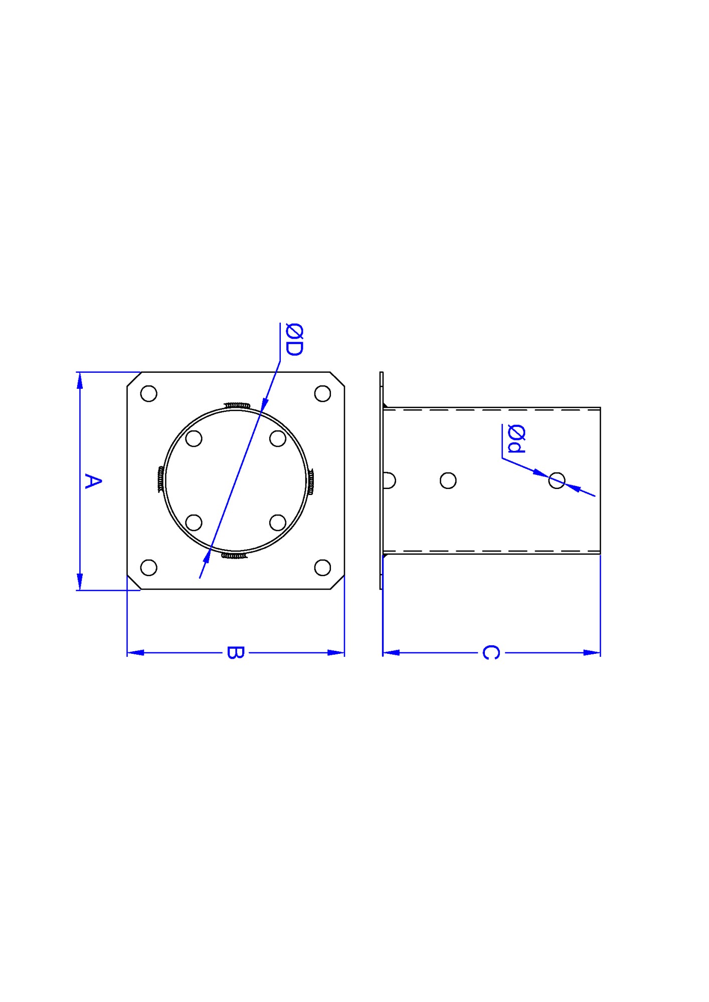 AP-SR [CP] Anclajes para postes. Soporte para poste de cercado de madera redondo