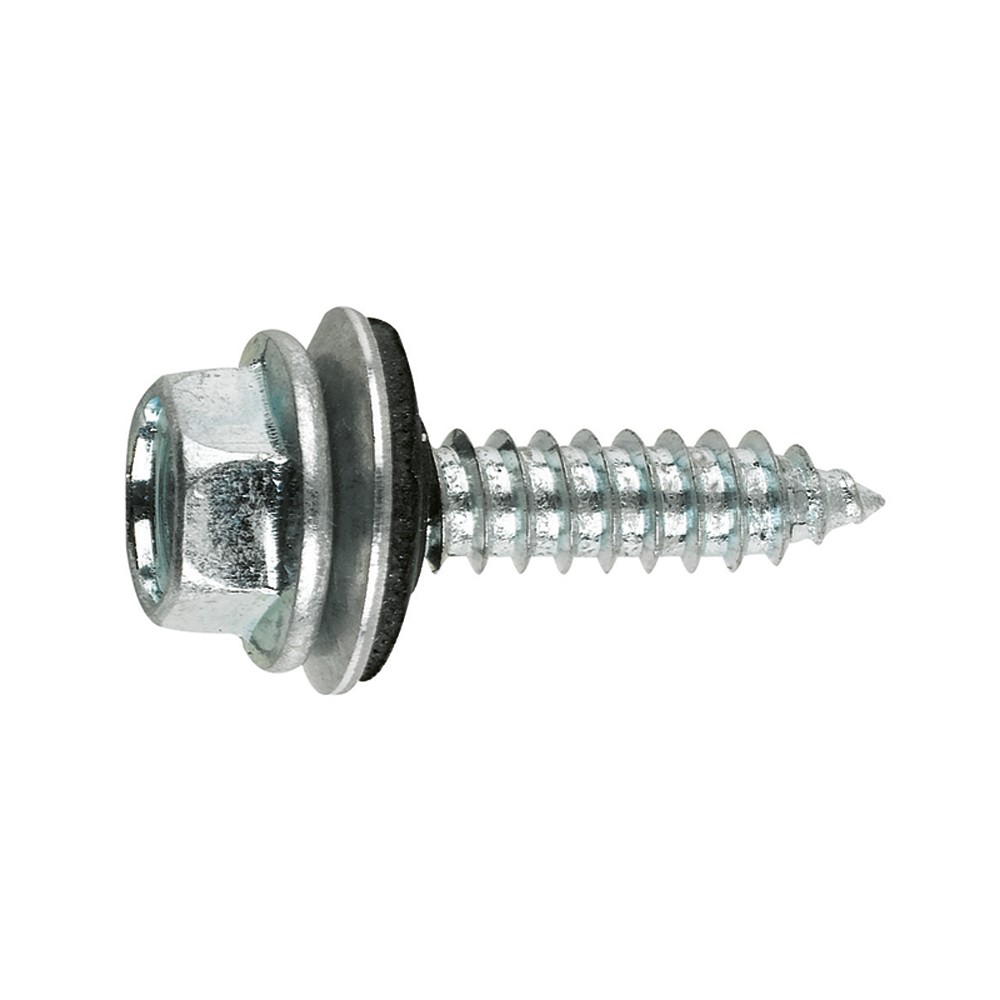 AUE + ARVUL [CP] Tornillo rosca chapa con cabeza hexagonal. Tornillo con arandela vulcanizada de acero-EPDM