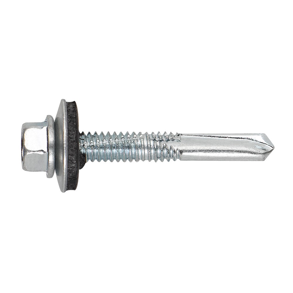 AUTO + ARVUL [CP] Tornillo para viga autotaladrante con cabeza hexagonal. Tornillo con arandela vulcanizada de acero-EPDM