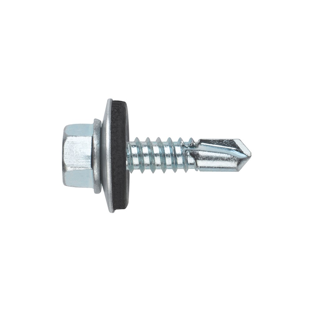 DIN-7504-K + ARVUL [CP] Tornillo autotaladrante de cabeza hexagonal. Tornillo con arandela vulcanizada de acero-EPDM