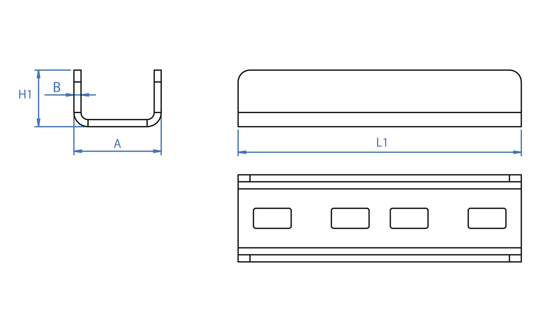 EMP-XS [CP] Perfiles, uniones, guías y empalmes para estructura de apoyo. Empalme INDEXTRUT solar. Acero Atlantis C4-M. Válido para guía GP-XS