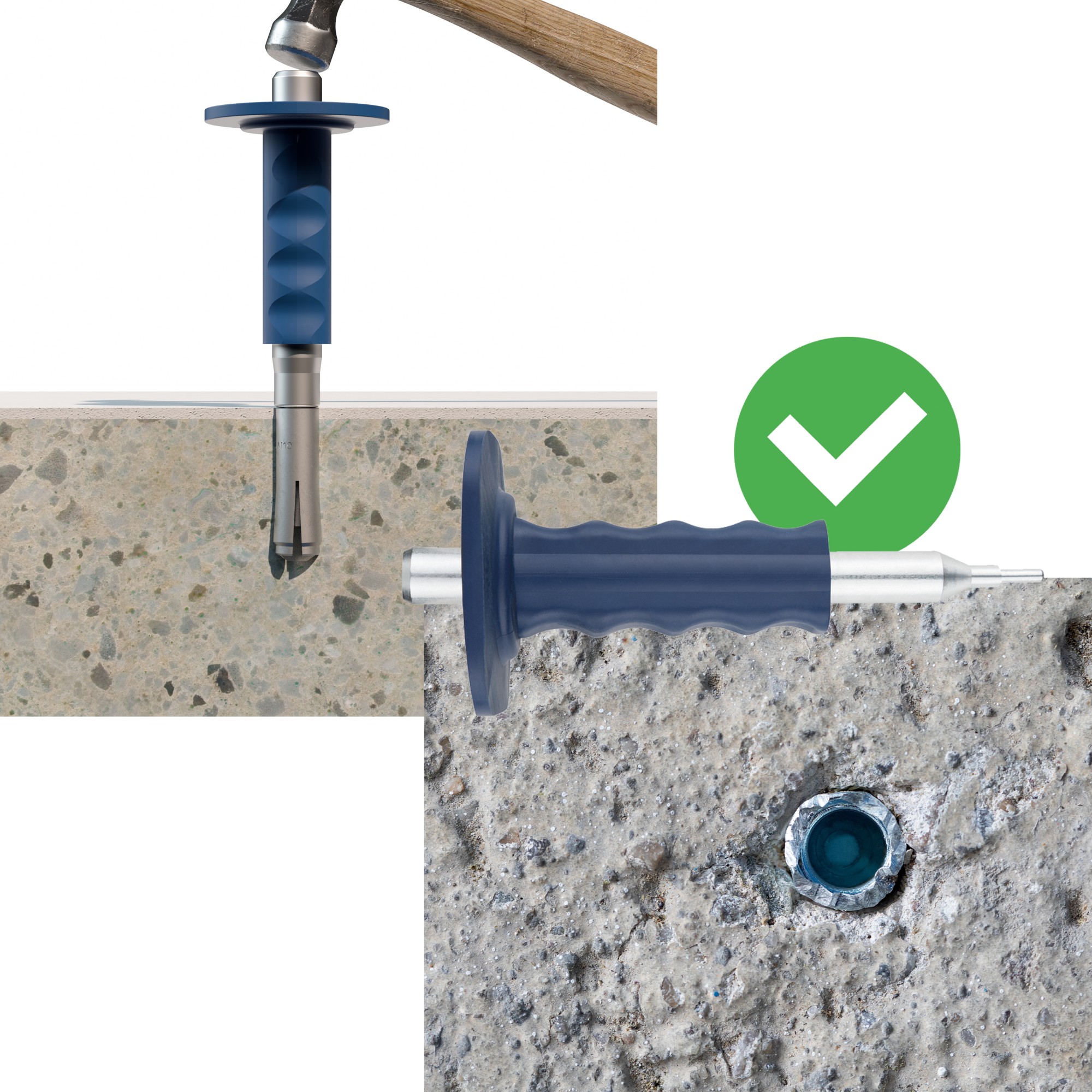 EXP [CP] Anclaje hembra con cono interior para grandes cargas. Expansionador manual para anclajes hembra HE (excepto HE-HC)