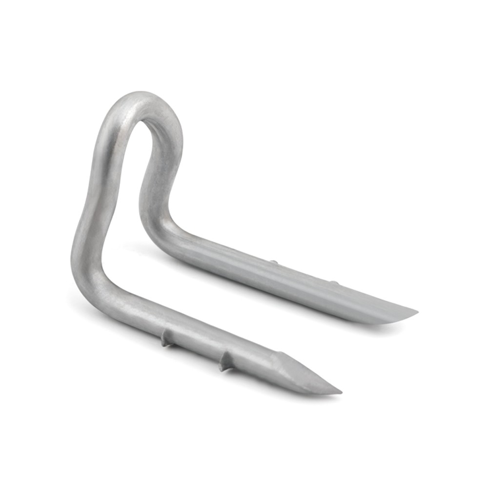 GM-AV [CP] Grampillón arponado para anclado de mallas y alambres en postes de madera. En forma de 