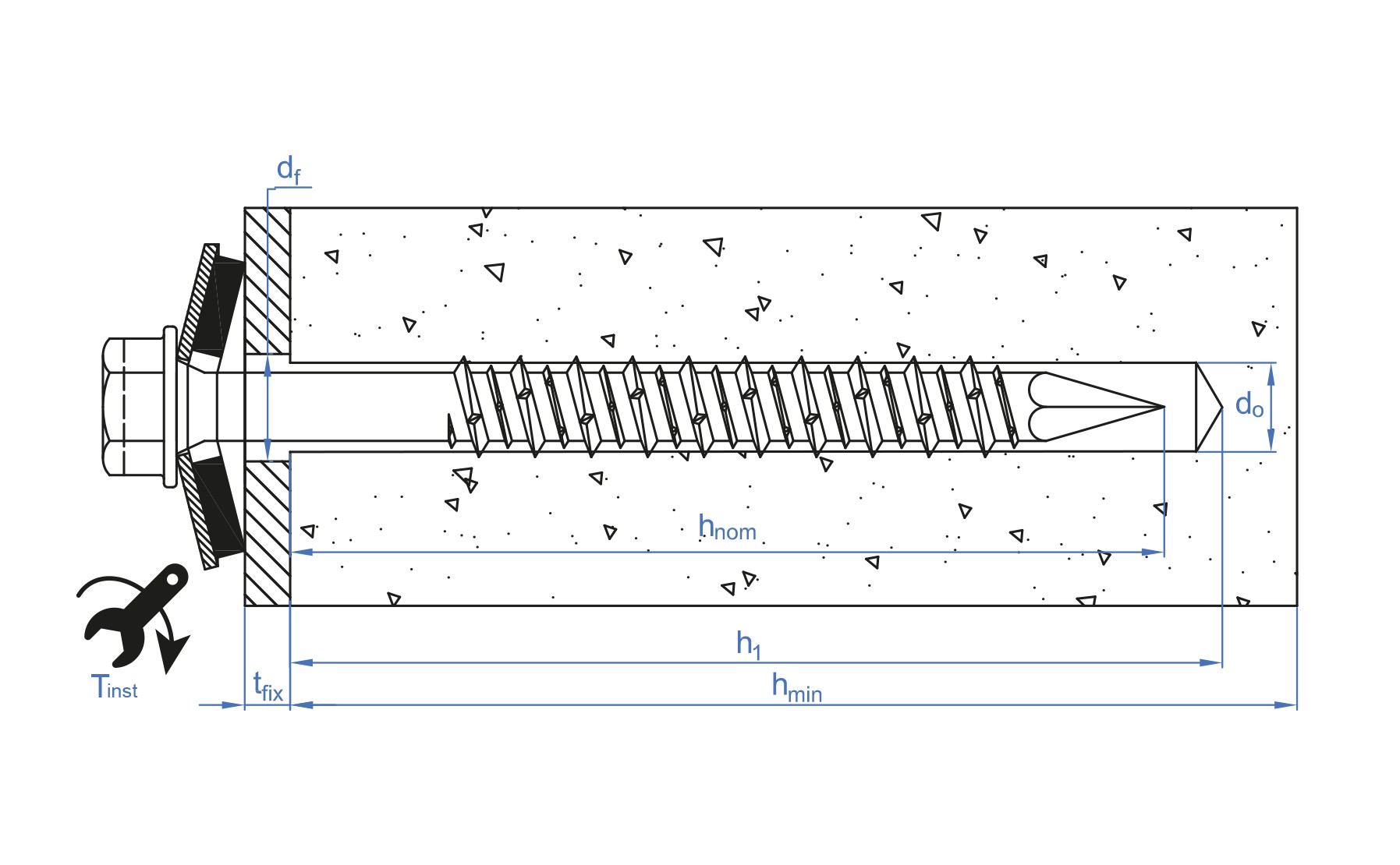 HEA + ARVUL [CP] Tornillo para fijación directa. Montado con arandela vulcanizada de acero-EPDM