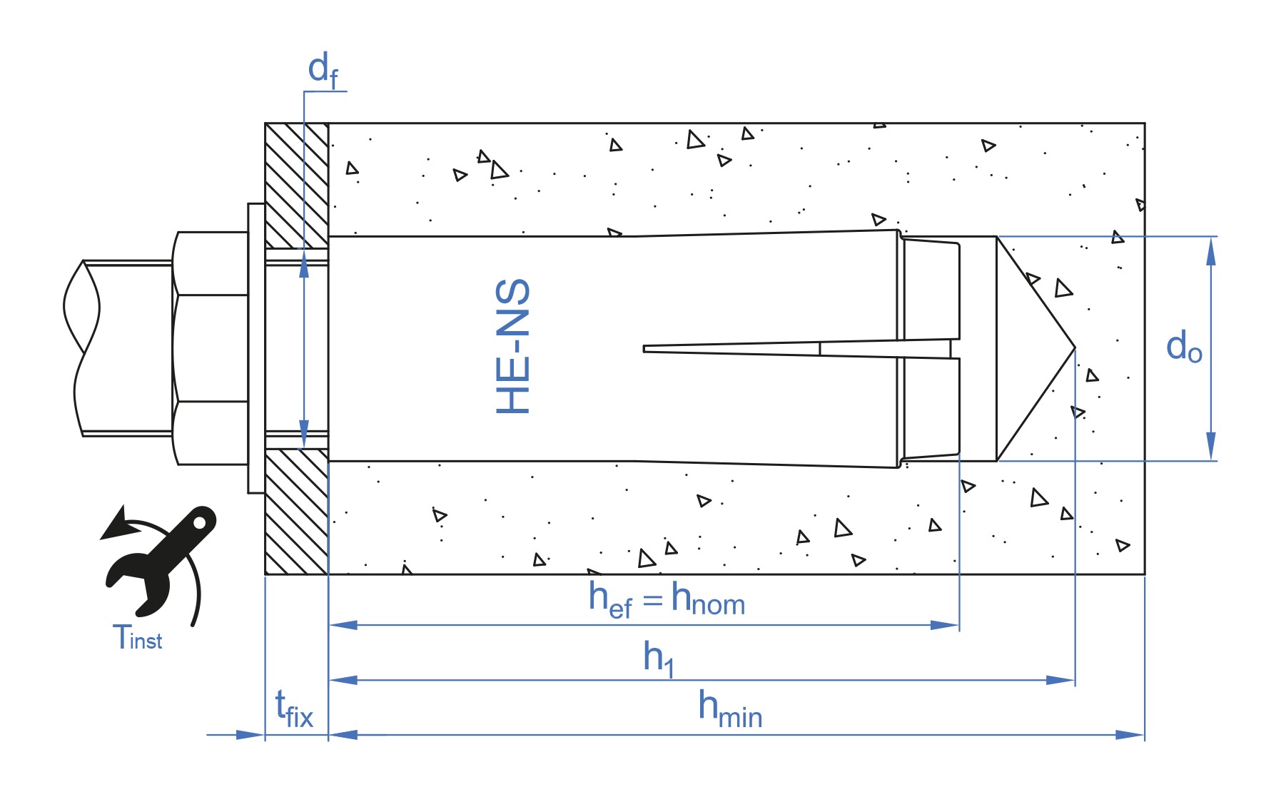 HE-NS [CP] Anclaje hembra con cono interior para grandes cargas. ATLANTIS C3-L