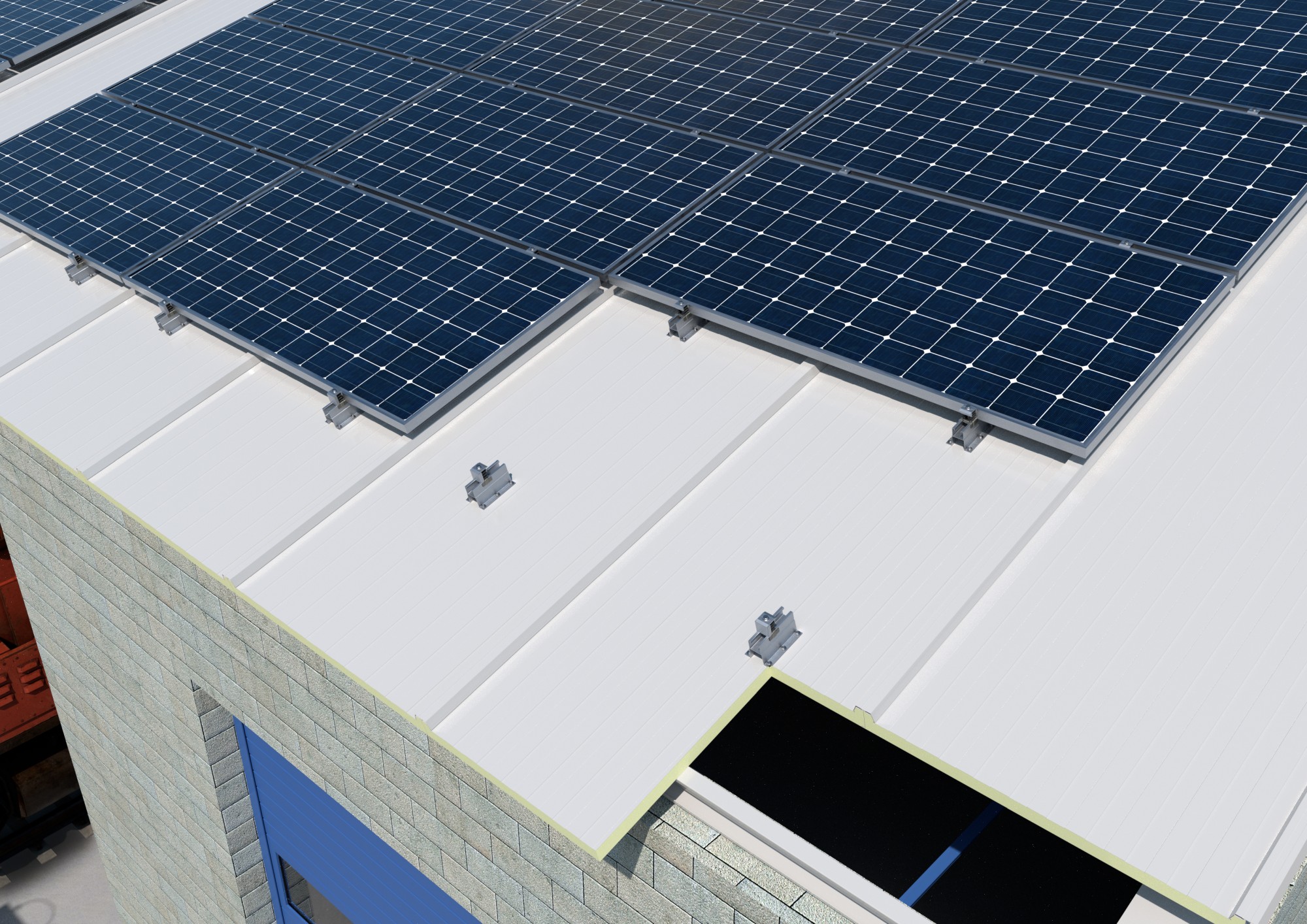 PSA-AV [CP] Perfiles, uniones, guías y empalmes para estructura de apoyo. Perfil de aluminio con alas para fijación directa discontinua en valle