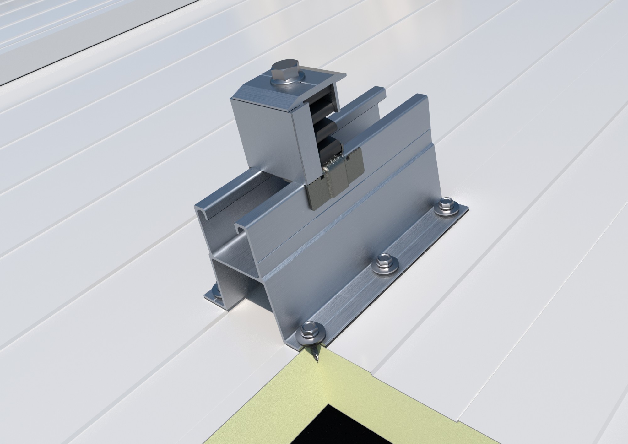 PSA-AV [CP] Perfiles, uniones, guías y empalmes para estructura de apoyo. Perfil de aluminio con alas para fijación directa discontinua en valle
