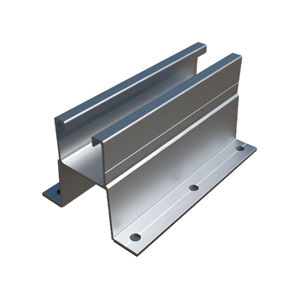 PSA-AV [CP] Perfiles, uniones, guías y empalmes para estructura de apoyo. Perfil de aluminio con alas para fijación directa discontinua en valle