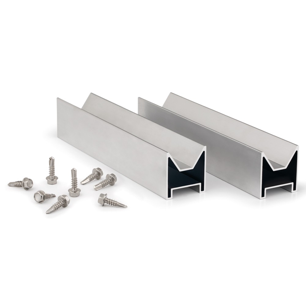 PSE-UNT [CP] Perfiles, uniones, guías y empalmes para estructura de apoyo. Unión de aluminio para perfil PSE-A con tornillo DIN-7504-K A2