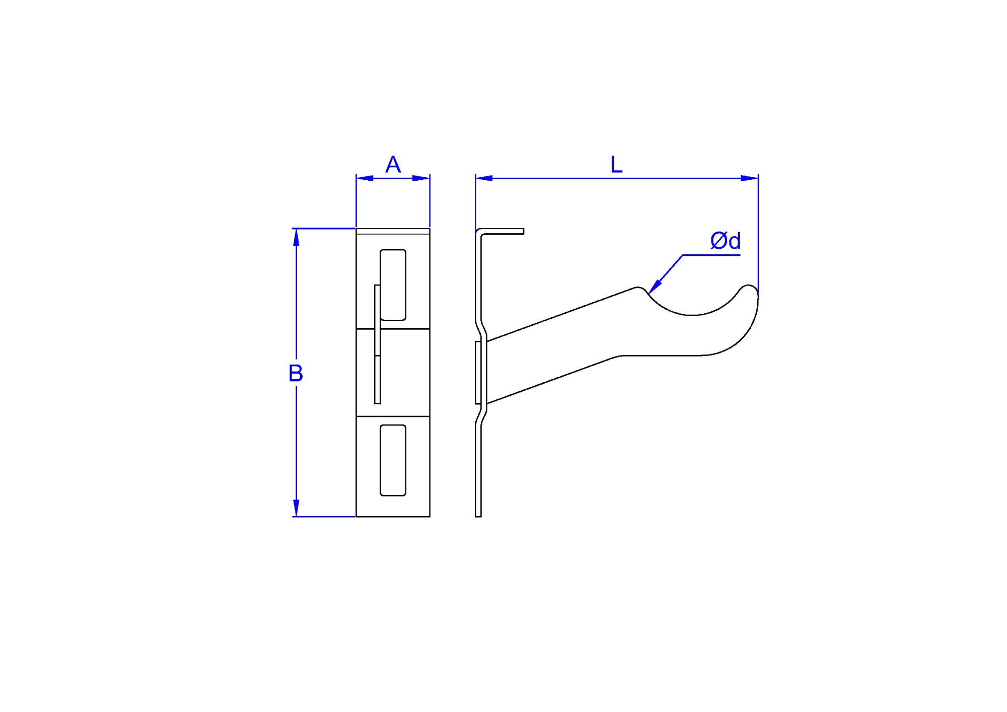 RA-FIN [CP] Soportes para radiadores de aluminio. Soporte ferroli inclinado. 2 PCS x KIT